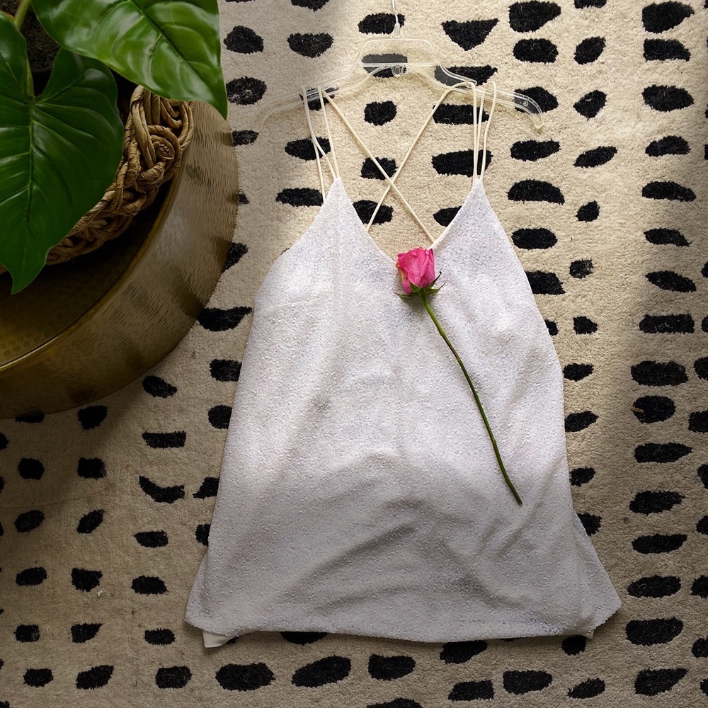 White Sequence Mini Slip Dress